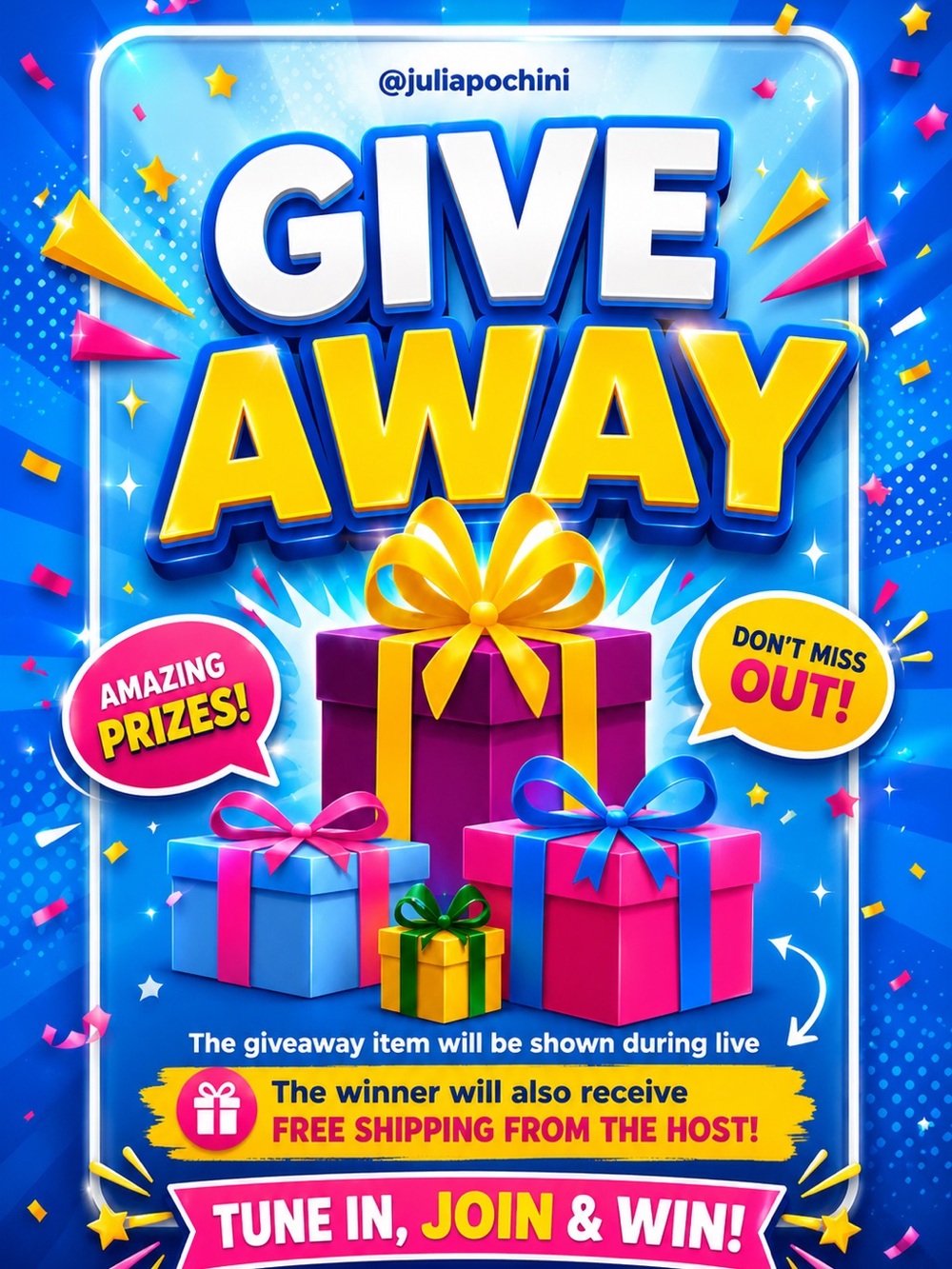 🎉GIVEAWAY ITEM SURPRISE GIFT + FREE SHIPPING FROM THE HOST ❤️‍🔥@juliapochini🎉